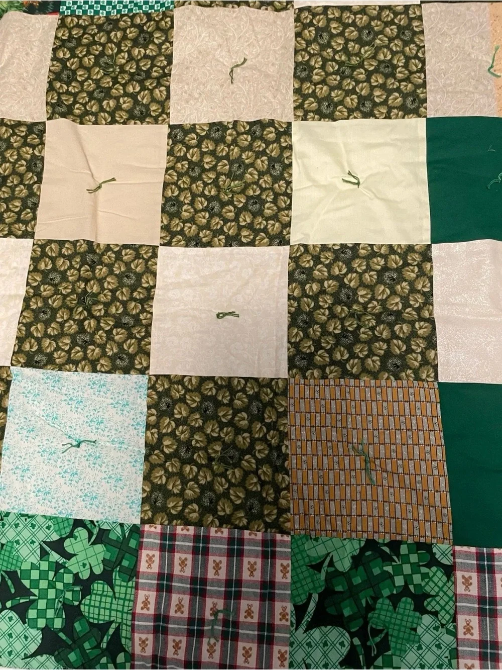 “Greens” Hand Made Quilt